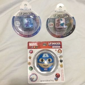 3pcs lip smacker marvel and frozen 2